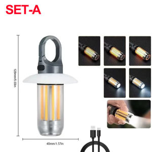 Outdoor Vintage LED Camping Lantern Portable Handheld Emergency Lighting Atmosphere Lamp Charger DesignTent Outdoor Gift