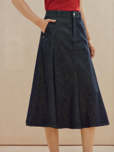 INMAN | Vintage Raw Denim A-Line Flared Skirt