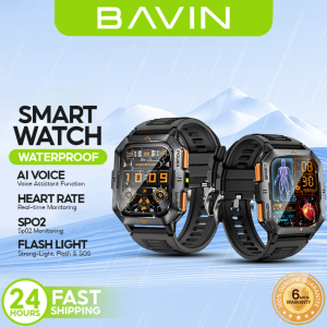 (Christmas Gift) BAVIN BW606 Waterproof Sport Smart Watch 2.01" HD w/ AI Flashlight & Health Monitor