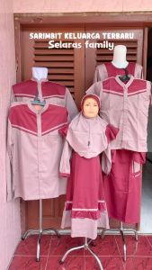 Baju Lebaran 2025 Couple Keluarga Ayah Ibu Anak Pasangan Selaras Family Pink Chalk