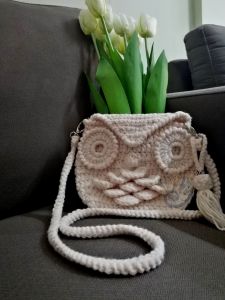 NN. Owl Bag กระเป๋า ฮ.นกฮูกตาโต กระเป๋าไหมพรม กระเป๋าถัก กระเป๋านกฮูก กระเป๋าน่ารัก กระเป๋าสะพายข้าง Handmade ( PRE-ORDER 7-14 Days พรีออเดอร์ 7-14 วัน) กระเป๋าฮูก กระเป๋านกฮูก ฮูก - Lazada