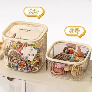 Cute Mini Storage Box Transparent Reward Card Toy Food Display Stand Desktop Decoration Hair Accessory Holder Little Endearing Grains
