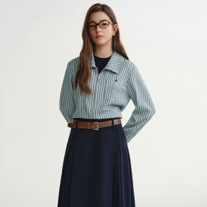 DUSHU | Plus Size Design Two-Piece Look Stripe Shirt