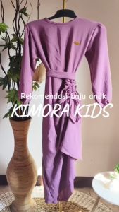 Dress anak kimora kids serut 3-12 tahun crinkle airflow / Gamis baju anak muslim viral / dress anak tanggung