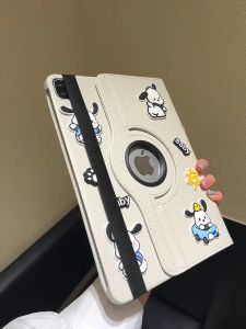 Cute 3D Pocha Dog 360° Rotatable Stand Leather Flip Tablet Case For iPad Mini 4 5 6 7 iPad 8 9 10 11 Gen 2025 iPad Air 2 3 4 5 6 iPad Pro 11 inch 12.9 inch M4 M3 M2 2024 iPad 13 10.9 10.5 10.2 9.7 8.3 7.9 inch Fashion iPad Cover Cartoon Pad Casing