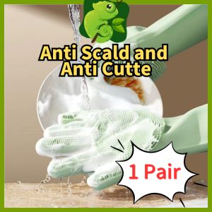 1Pair Dishwash Glove Durable Waterproof Silicone Multifunctional Glove for Wash Dish In The Kitchen Thicken Non-slip