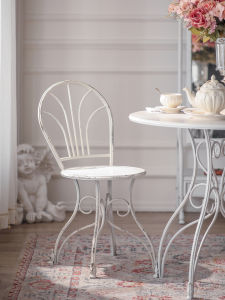 French Style Retro Outdoor Courtyard Table and Chair Combination Balcony Garden Outdoor Coffee Shop Afternoon Tea Iron Casual Chair