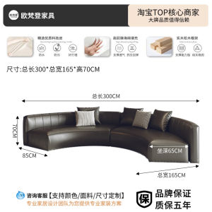Modern Minimalist Designer Sofa Semi-Circular Arc Shape Hotel Business Office Guest Waiting Area Leather Art Furniture