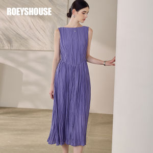 Roey s house | Đầm Dài Tím Không Tay Voan Off-shoulder Phong Cách Văn Phòng Nghỉ Dưỡng