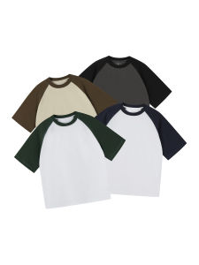 Jumpguy Raglan Contrast Color Sun Protection Cool T-shirt 40 High Texture American Sports Short Sleeve Summer New Arrival Tops