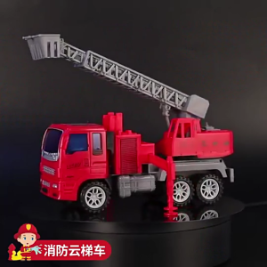 Fire Truck Ladder & Water Spray Model Toy Mini Engineer Vehicle Model Car for Kids Car Toys Gift For Boy