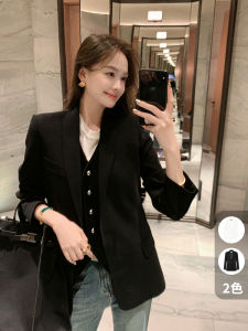 Meiyang Summer Cool No.2 Suit One Button Polo Neck Padded Shoulder Tweed Womens Business Casual Long Sleeve Coat