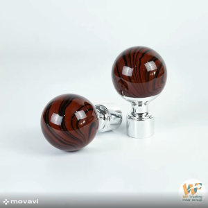 หัวปิดราง หัวรางผ้าม่าน (หัวลายไม้-คอเงิน) หัวปิดราง ใช้กับรางขนาด 26 มม. พร้อมส่ง ราคาถูก