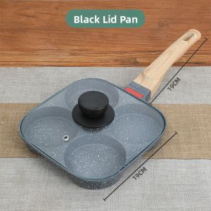 Modern Minimalist Non-Stick Egg Fryer Pan Four Holes Breakfast Burger Steak Egg Cooker Flat Bottom Pot for Gas And Induction Stove