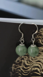 Elegant 925 Sterling Silver Inlaid Jade Drop Earrings for Women with Appraisal Certificate - Natural Green Hetian Jade Fashion Jewelry