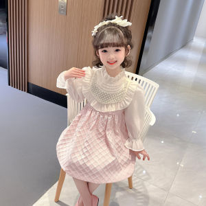 Female 2 Childrens Dress Spring and Autumn Princess Dress 2023 New Arrival Baby Fashionable Spring Clothing Pearl Dress Girls Dress 3 Years Old