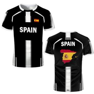 2026 New Spain Flag Print Sports T-shirt Summer Outdoor Sports Breathable Jersey Mens And Womens Soccer Training Crew Neck Top