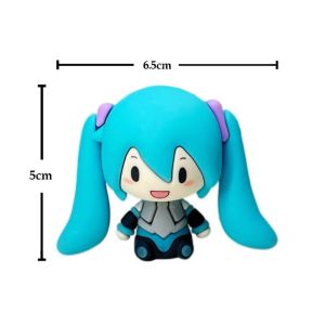Bandai | Hatsune Miku Chibi Figure Desktop Decoration Cute Anime Character Collectible Model Sitting Pose Gift for Fans Room Display