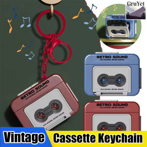Vintage Mini Retro Cassette Recorder Keychain Cute Music Player Keyring Gift for Couple Friends Commemorate