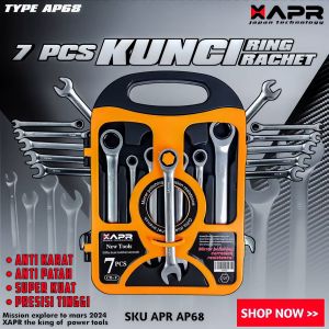 kunci rachet ring pas 7pc APR JAPAN Tipe AP68  8mm - 19mm