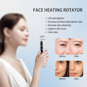 foreverlily Heating 360° Facial Roller Massager LED Red Light EMS Microcurrent Rotary Massage For Fine Lines Lifting Skin Rejuvenation Firm Beauty Machine