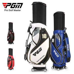 PGM กระเป๋าใส่ลูกบอลสำหรับการบินของผู้ชายถุงกอล์ฟ QB100กล้องส่องทางไกลแบบแบนกดสี่ล้อแบบถุงกอล์ฟ