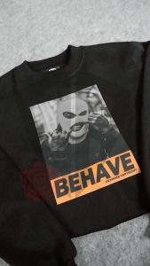 Dezirose Sweater Crewneck Behave Pria Wanita Distro Fleece Tebal Premium Size M-XXL