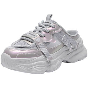 DUSTO | Breathable Mesh Hollow Thick Sole Enclosed Toe Semi Slippers Women Shoes