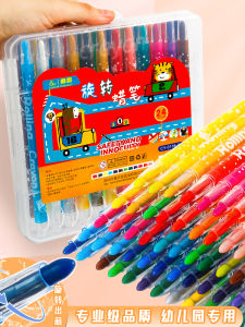 Not Easy to Break Rotate Crayon Kindergarten Washable 12 Colors Color Smooth 24 Colors Student Childrens Oil Pastel Brush