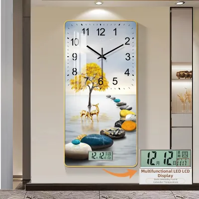 Modern Minimalist Quartz Wall Clock Long Rectangle Silent Living Room Decor Home Fashion New Style Clock Hanging on Wall