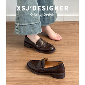 LIQIXIEFANG | Retro Loafer Shoes Leather Soft Soled Casual Work Shoes