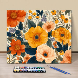 KAYOU | DIY Oil Painting By Numbers Kit Elegant Floral Acrylic Paint By Numbers Diy Numbers Painting Art on Canvas By Numbers