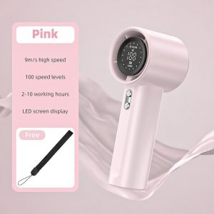 S001 Portable Handheld Fan 100 Wind Speed ​​Digital Display USB Rechargeable Small Electric Fan 4000mAh Long-lasting Battery Life