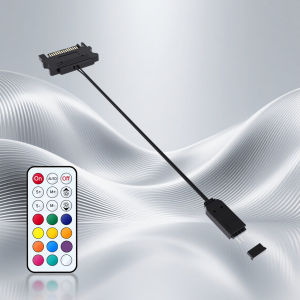 SATA Powered 5V 3Pin ARGB Controller RF Remote RGB Fan Light Strip Adapter (Battery Not Included) PC Case Modding Accessory