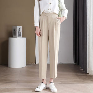 2024 Early Autumn New Arrival Suit Pants for Women Baggy Pants Fashion All-Matching Casual High Waist Slim Looking Cropped Suit Harem Pants Fashion