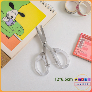 Amoki DIY Stainless Steel Scissors Transparent Craft Scissor Stationery School Office Supplies