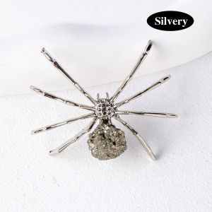1PC Natural Healing Stone Chalcopyrite Crystal Cluster Animal Figurines Spider Crystal Crafts Ornament For Halloween Gifts