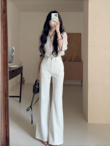 Low Waist Bell Bottom Jeans Womens White American Style Slim Fit Jeans High Rise Tapered Leggings Casual Autumn Denim Pants