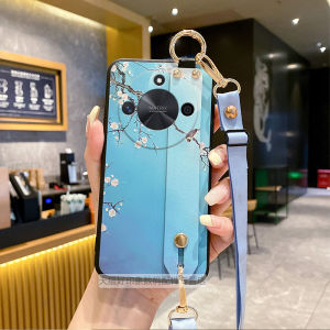 Honor X50 Silicone Phone Case Crossbody Lanyard Full Cover Protection Anti-Fall Shockproof Chinese Style Wristband High Quality