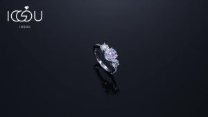 IOGOU Luxury Three Stone Engagement Wedding Ring 925 Sterling Silver D3.0CT D Color Moissanite Rings Women Jewelry Certified