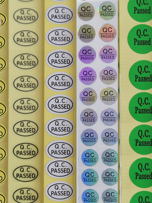 White round QC Passed Label QC round Qualified Label Quality Qualified ...