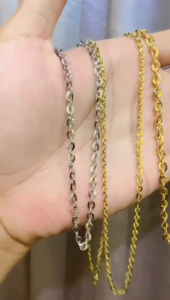 Bonus CIncin - Kalung Rantai Titanium Model Nori Kaca Anti Karat Pria Dan Wanita Tersedia Ukuran 05mm/06mm/08mm