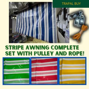 4.5ft x 6ft COMPLETE SET with PULLEY & ROPE ROLL UP ROLL DOWN AWNING TOLDA LONA TARPAULIN TRAPAL COVER WITH INNER FIBER KAYA MATIBAY WITH FREE ROPE - HIGH QUALITY PVC MATERIAL