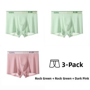 miiow | Ice Silk Seamless Mens Underwear Youth Flat Angle Briefs Breathable Comfortable Sport Style Mid Waist Nylon Fabric Shorts