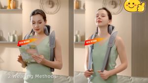 Kidscompany Shoulder Neck Massager Electric Cordless Massage Pillow Hot Compress Shoulder Massager Muscle Relax