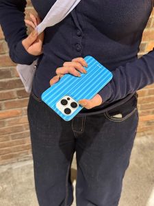 RedBalloon Twisted Stripe  Philem Mobile Phone Case Simple Design Single Layer Half Cover Glossy Hard Shell Candy Ins Style