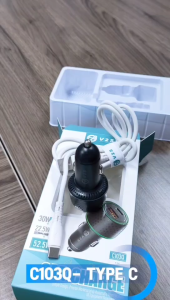 V2S C103Q Dual Port High Speed Car Charger with PD 30W for Universal Compatibility