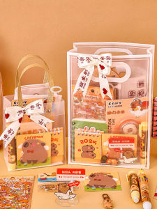 Capibara Stationery Set School Supplies Gift Box Birthday Present Grade One Essential Study Items High Aesthetic Value for Girls