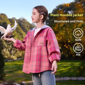 Ask Junior | Plaid Hooded Casual Jacket for Middle and Older Boys