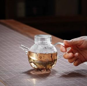 Borosilicate Glass Tea Pot for Office Use Single Cup Brewing Low Capacity Tea Set Home Daily Use High Temperature Resistant